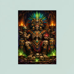 Mictlantecuhtli in jewel toned underworld throne poster 8