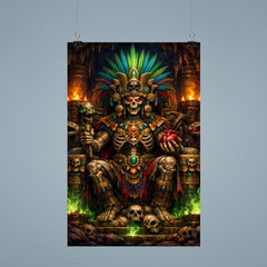 Mictlantecuhtli in jewel toned underworld throne poster 9