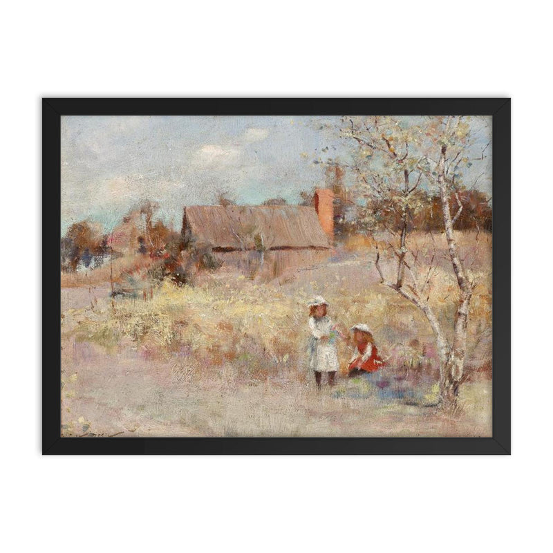 Midsummer by Walter Withers, 1895 framed print on a plain backdrop in size 18