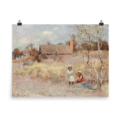 Midsummer by Walter Withers, 1895 poster on a plain backdrop in size 8"x10".