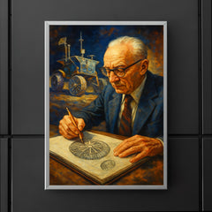 Mieczysław Bekker sketching lunar rover wheels poster 5