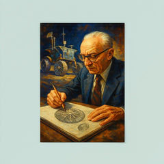 Mieczysław Bekker sketching lunar rover wheels poster 8