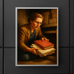 Miep Gies hiding Anne Frank papers poster 5