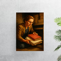 Miep Gies hiding Anne Frank papers poster 7