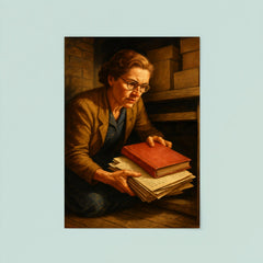 Miep Gies hiding Anne Frank papers poster 8