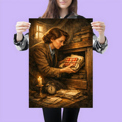 Miep Gies hiding Anne Frank's papers poster 3