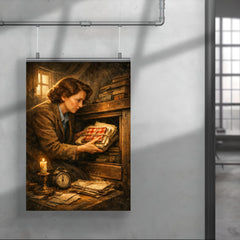 Miep Gies hiding Anne Frank's papers poster 4
