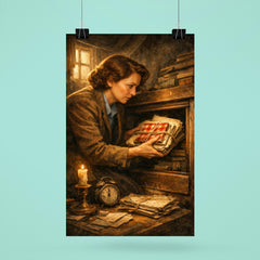 Miep Gies hiding Anne Frank's papers poster 6