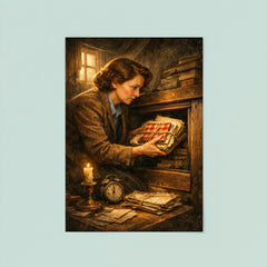 Miep Gies hiding Anne Frank's papers poster 8