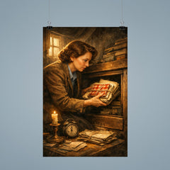 Miep Gies hiding Anne Frank's papers poster 9