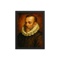 Miguel de Cervantes framed print on a plain backdrop in size 12"x16".