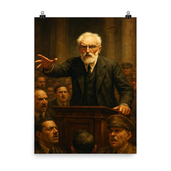 Miguel de Unamuno Salamanca confrontation scene poster on a plain backdrop in size 8"x10".