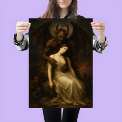 Mihály Zichy demon haunted romantic tableau poster 3