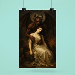 Mihály Zichy demon haunted romantic tableau poster 6