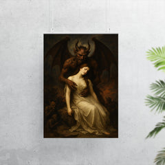 Mihály Zichy demon haunted romantic tableau poster 7