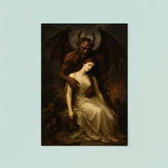 Mihály Zichy demon haunted romantic tableau poster 8