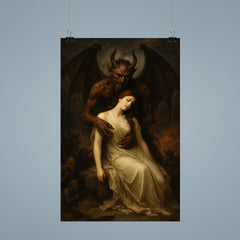 Mihály Zichy demon haunted romantic tableau poster 9