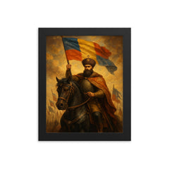 Mihai Viteazul uniting the principalities framed print on a plain backdrop in size 8"x10".