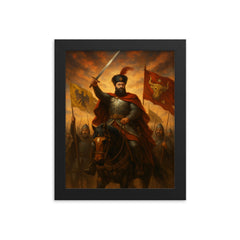 Mihai Viteazul uniting three principalities framed print on a plain backdrop in size 8"x10".