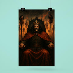 Mihnea the Bad enthroned amid impaled warnings poster 6