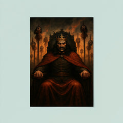 Mihnea the Bad enthroned amid impaled warnings poster 8