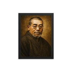 Mikao Usui portrait framed print on a plain backdrop in size 12"x16".
