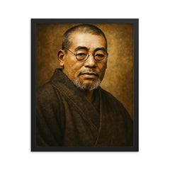 Mikao Usui portrait framed print on a plain backdrop in size 16"x20".