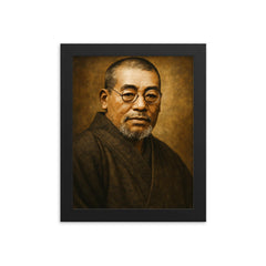 Mikao Usui portrait framed print on a plain backdrop in size 8"x10".