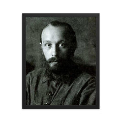 Mikhail Bakhtin framed print on a plain backdrop in size 16"x20".