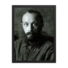 Mikhail Bakhtin framed print on a plain backdrop in size 18"x24".