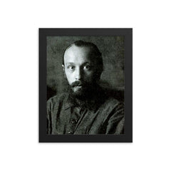 Mikhail Bakhtin framed print on a plain backdrop in size 8"x10".