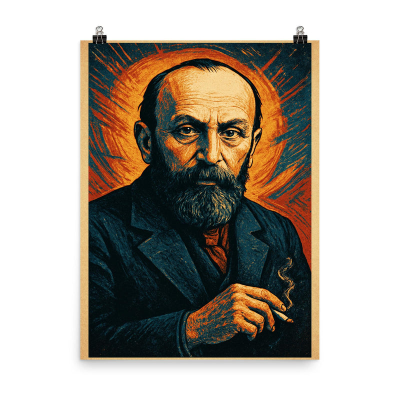 Mikhail Bakhtin poster on a plain backdrop in size 8