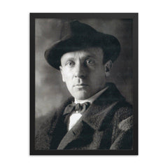 Mikhail Bulgakov framed print on a plain backdrop in size 18"x24".