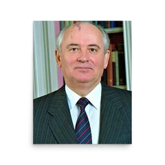 Mikhail Gorbachev poster on a plain backdrop in size 16"x20".