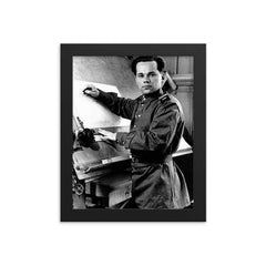 Mikhail Kalashnikov framed print on a plain backdrop in size 8"x10".