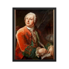 Mikhail Lomonosov framed print on a plain backdrop in size 16"x20".