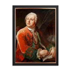 Mikhail Lomonosov framed print on a plain backdrop in size 18"x24".