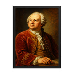 Mikhail Lomonosov framed print on a plain backdrop in size 18"x24".