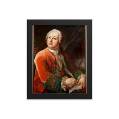 Mikhail Lomonosov framed print on a plain backdrop in size 8"x10".