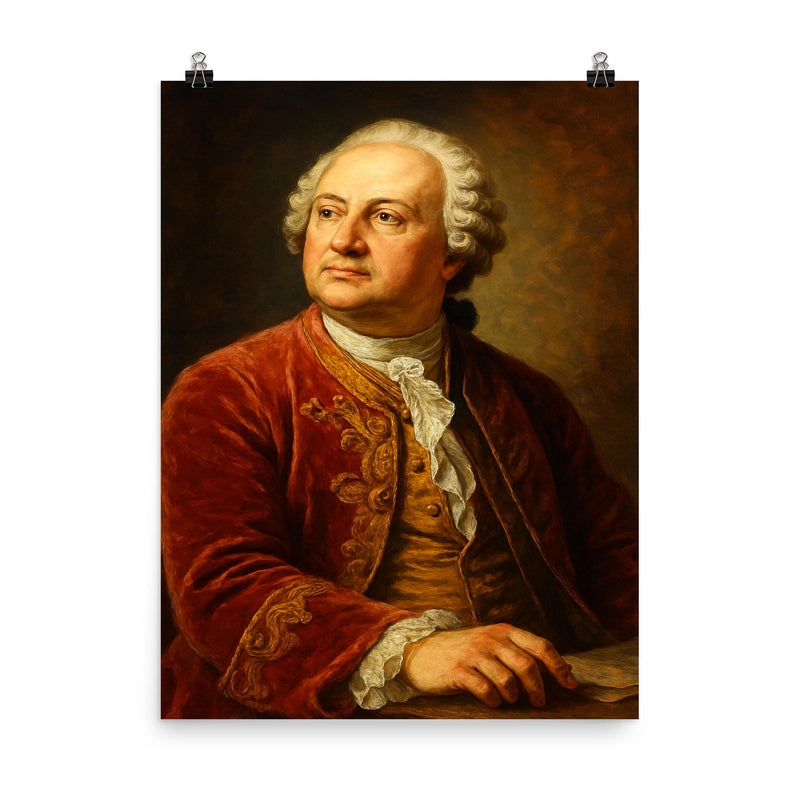 Mikhail Lomonosov poster on a plain backdrop in size 8