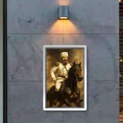 Mikhail Skobelev in white uniform on horseback poster 2