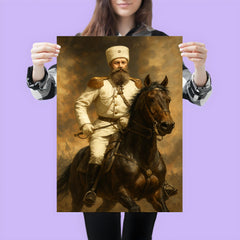Mikhail Skobelev in white uniform on horseback poster 3