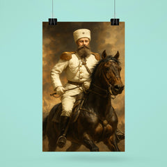 Mikhail Skobelev in white uniform on horseback poster 6
