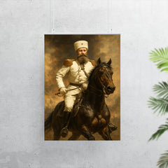 Mikhail Skobelev in white uniform on horseback poster 7