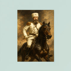 Mikhail Skobelev in white uniform on horseback poster 8