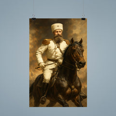 Mikhail Skobelev in white uniform on horseback poster 9