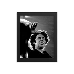 Mikis Theodorakis framed print on a plain backdrop in size 8"x10".