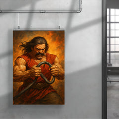 Miklós Toldi bending iron with bare hands poster 4