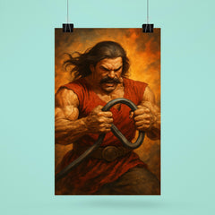 Miklós Toldi bending iron with bare hands poster 6