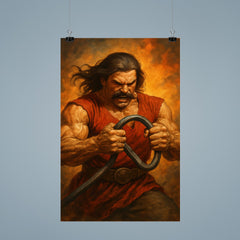 Miklós Toldi bending iron with bare hands poster 9
